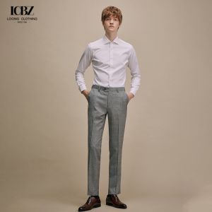 Classic Slim Fit Men's Pants Suit Trousers in Custom Size Wool for Business