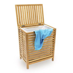 Spacesaving Bathroom Storage Basket Laundry Hamper Bag 100% Bamboo