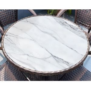 Rock pattern glass table