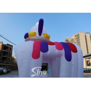 Custom inflatable ice cream kiosk stand both tent with LED light cover for