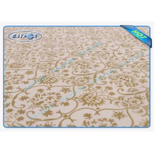 Gold Flower Printing Waterproof Non Woven Tablecloth For Home Use