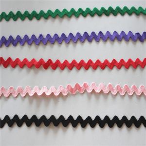 Home Textile 100% Polyester 1.6cm Lace Ric Rac Ribbon