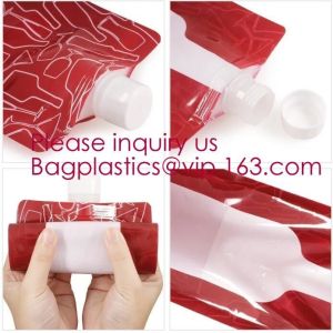 Foldable wine bag portable reusable plastic wine bottle pouch,wine bottle pvc