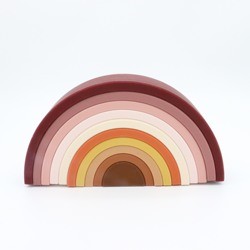 Customized Soft Silicone Toys Rainbow Stacking For Baby Educational