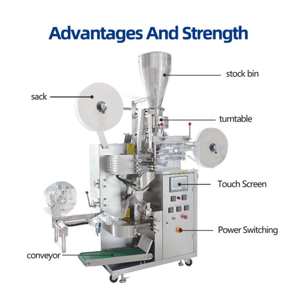 Fully Automatic Tea Bag Packing Machine Tea Packaing Machine Innter Outer Bag Tea Packing Machine High Speed 1800-2400bag/hr Powder Packing Machine