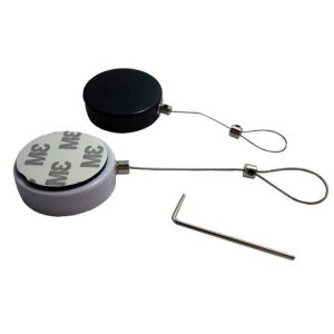 Steel Retractable Lanyard Round Anti Theft Tether For Retail Products Positionin