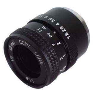 Quality 1/2" 25mm F1.8 Manual Iris Fixed Focal CCTV Lens, mono-focal CS-mount lens for sale