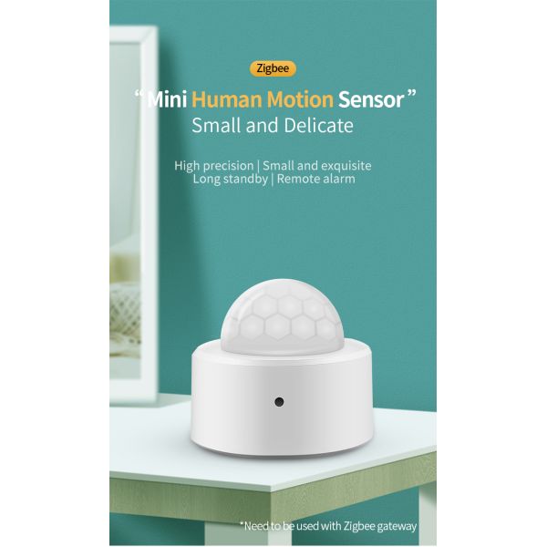 Zigbee PIR Motion Sensor with 135° Wide Angle, 1-Year Battery Life & Zigbee Connectivity for Smart Home Security