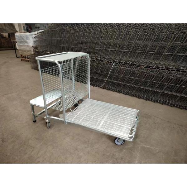 Supermarket Warehouse Logistics Trolley Movable Folding For High Load Bearing Capacity