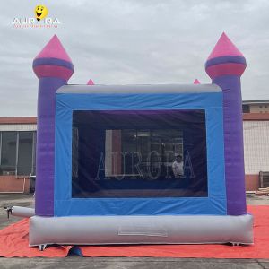 Purple Blue Inflatable Bouncy Castle PVC Tarpaulin Inflatable Bounce House