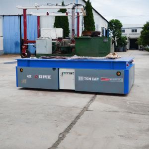 25 T Motorized Steerable Transfer Trolley Trackless On Cement Floor