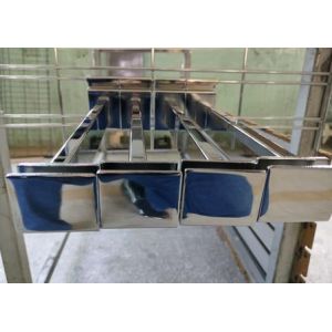 AT-0084 12" HANGRAIL BRACKET HOLDS RECTANGULA TUBING FOR GRID, CHROME,