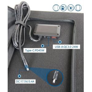 Lightweight 60W Foldable Solar Panel UN38.3 Foldable Solar Mobile Charger