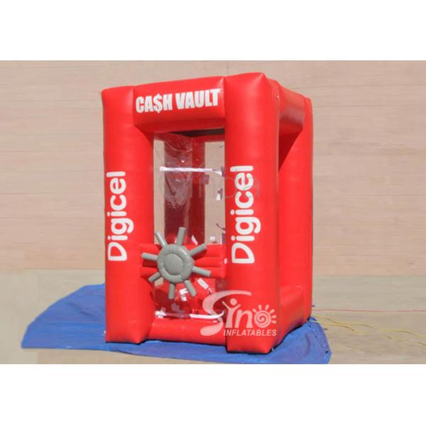 2x2m cube cash vault inflatable money booth for crazy cash grab advertisement