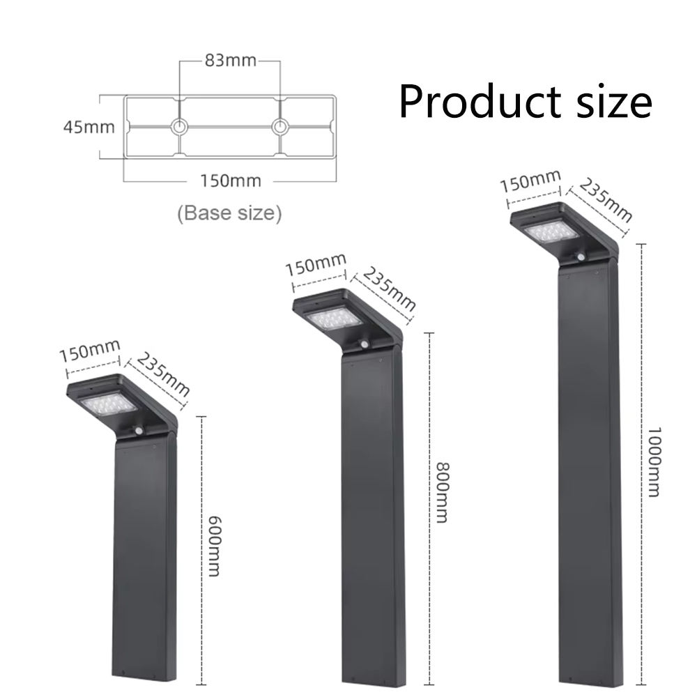 Wholesale Aluminum Die-Cast Motion Sensor Solar Bollard IP65 Waterproof LED for Garden Yard Pathway Park Outdoor Heights 60cm 80cm 100cm from china suppliers