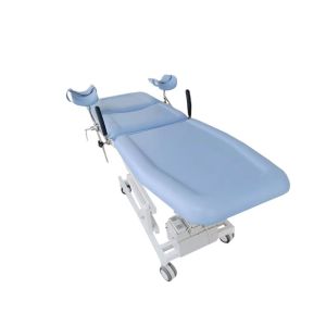 Bule Color Electric 3 Fcuntion Delivery Bed 90cm Metal Multifunction Gynecologic