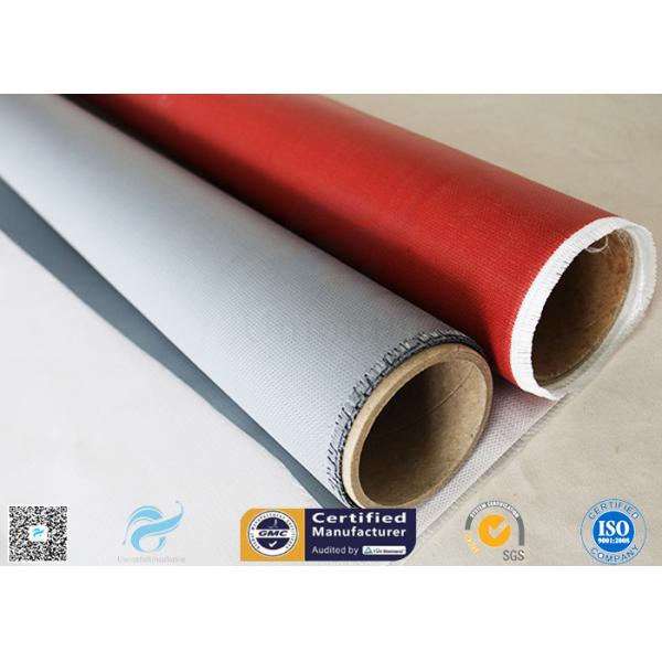 80g Single Side Silicone Coated Fiberglass Fabric Red Color Non - Flammable E-Glass Fiber