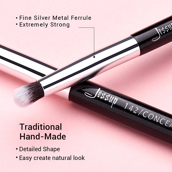 Jessup 15pcs Black/Silver Eyeshadow Eyebrow Shader Natural-synthetic Hair Makeup Brush Set T177