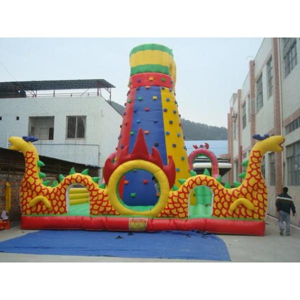 Outdoor PVC Inflatable Rock Climbing Wall Jumping Bouncy Castle