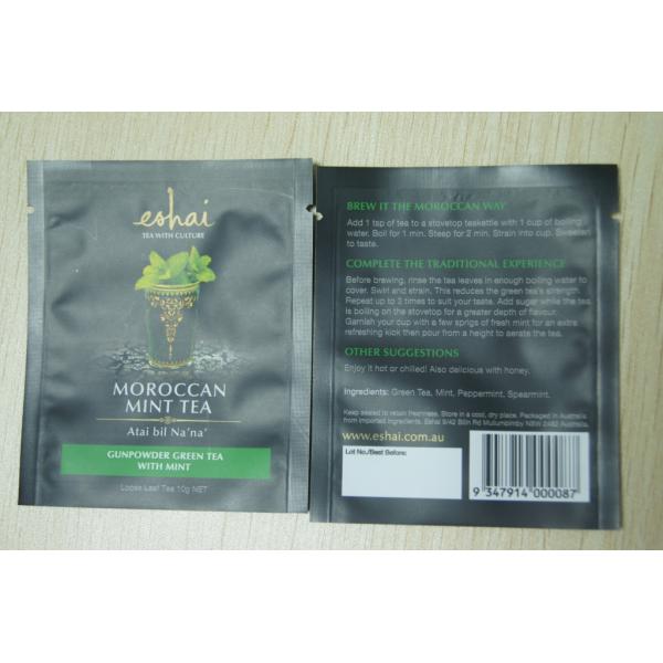 Flat Aluminum Foil Tea Bags Packaging With Zipper And Tear Notch For Chrysanthemum Matt