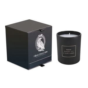 Black custom Candle BGoxes Flat for Custom Printing Elegant Candle Jar Packaging