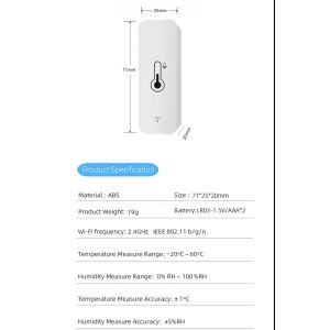 2.4GHz Smart WiFi Digital Thermostat Real Time Temperature Humidity Sensor