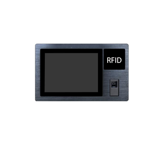 Quality 12.1'' PCAP Flat Bezel Touch LCD Panel PC All In One Fanless with RFID Reader and Finger Printer for sale