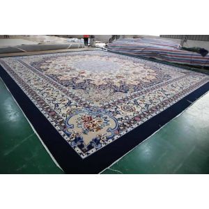 100% Handmade Seasonal Customized Shape Zealand Wool and Silk Carpet for Living