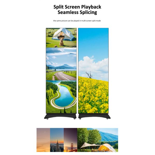 Customized Vertical Digital Foldable LED Screen Touch Poster Display Screen