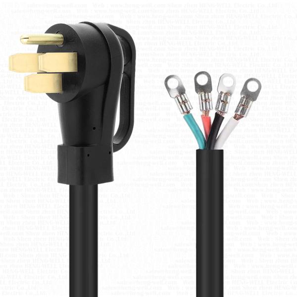 Quality 125V 250V Nema 14-50P Extension Cord With SJTW 4C 6/8AWG Cable Stripped With Terminal 50 Amps USA Power Cord For Generator for sale