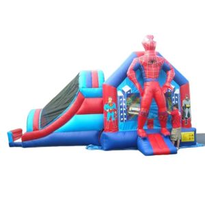 BOYS Commercial Inflatable Spiderman Bouncy Castle with Slide and Vinyl Air