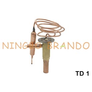 Wholesale TD 1 Angle Port Danfoss Type Thermostatic Expansion Valve R134a R22 R407C R404A from china suppliers