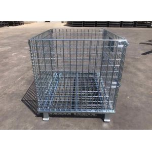 Galvanized Steel Q195 4.0-6.0mm Wire Mesh Pallet Cage Foldable Wire Mesh Basket