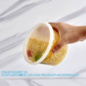 16oz. Plastic Deli Food Storage Containers With Plastic Lids, Disposable Togo