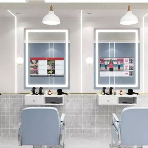 Custom 28 Inch Bathroom Touch Screen Mirror Rectangular Shape