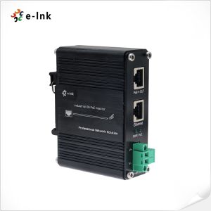 Industrial 10G 60W PoE Injector 12-48V DC Input Gigabit Ethernet DIN Rail Mount