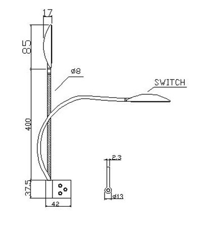 Touch Switch Book Reading Night Light for Modern Bed Headboard Free Sample Offered