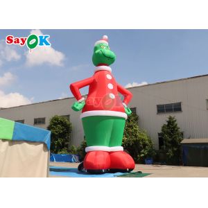 32.8FT Gemmy Christmas Airblown Inflatable Grinch With Santa Hat
