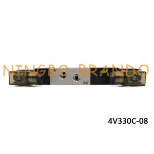 4V330C-08 AirTAC Type Air Electrical Control Valve 1/4" 5/3 Way For Double