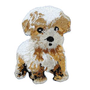 Wholesale Cute Custom Embroidered Back Patches Dog Fabric Material Adhesive Backing from china suppliers
