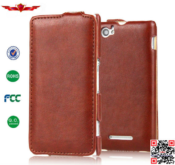 Ultra Slim Colorful High Quality Flip Leather Cover Case For Sony Xperia M Soft