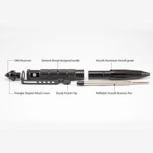 Tactical Survival Pen with Lightweight, Precision Writing, Glass Breaker, DNA