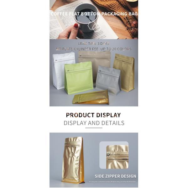 Custom Logo Matt Flat Bottom Pouch With Zipper Gravure Printing