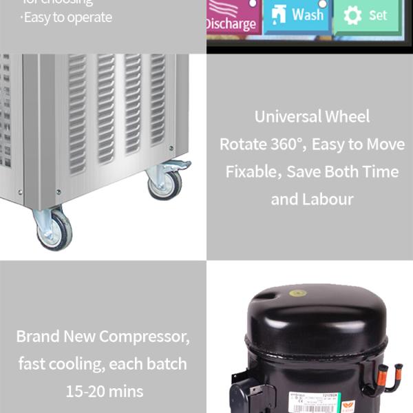 Pasteurized Hard Ice Cream Machine Pasteurizer Gelato Batch Freezer Heat and Freeze Combined Italian Ice Machine