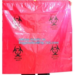 Biohazard Waste Disposal Bags Drawstring, Gallon Capacity, Medical Garbage Bags,
