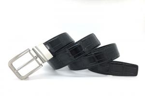 Wholesale Men Reversible Buckle Belt Croc Pattern Leather , Curved Dress Strap from china suppliers