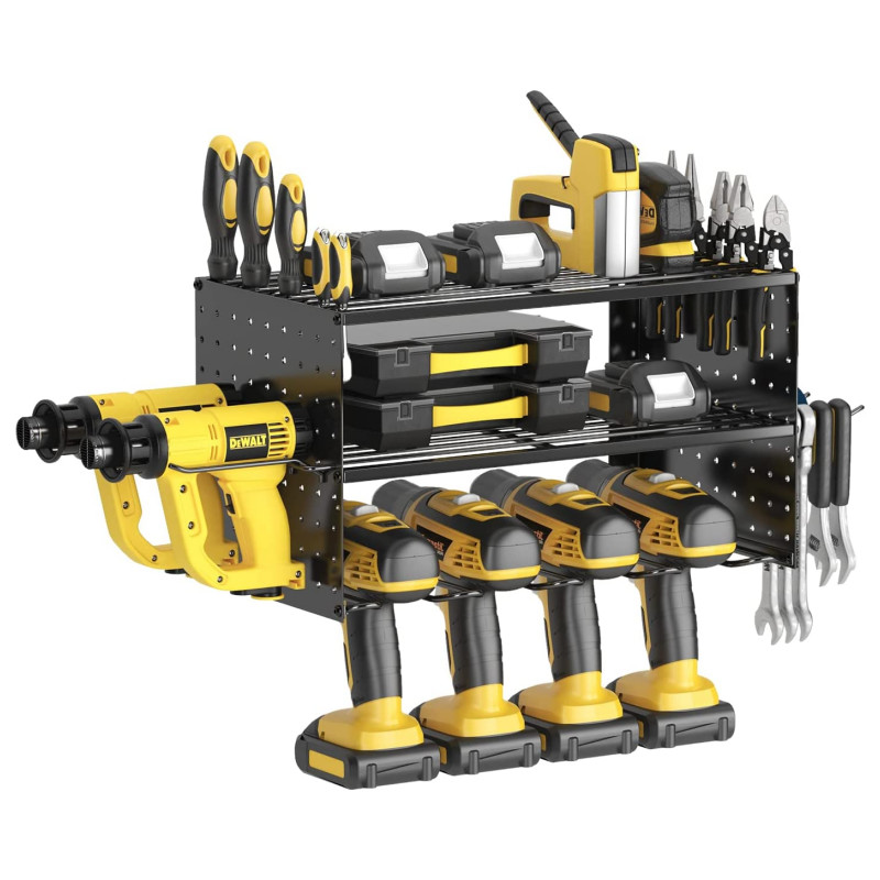 Organize Your Workshop with Heavy Duty Pegboard Power Tool Rack and Utility Tool