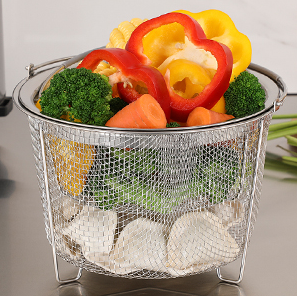 300g Stainless Steel Mesh Filter Baskets Foldable Strainer Colander For Frying