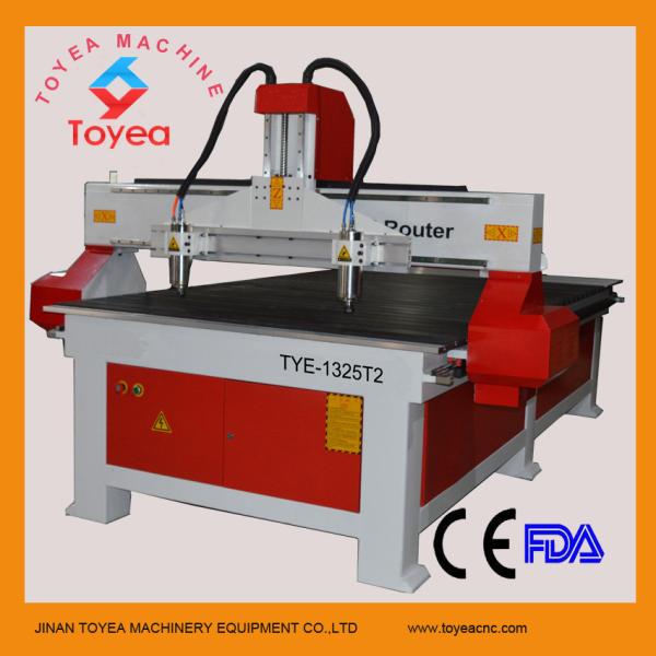 Double spindles 3D Relief cnc router machine 4x8 working table square linear