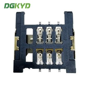 SIM Card Holder 6PIN Drawer Style 1.8-high Telephone Card Holder DGKYDSIM18H6A6A